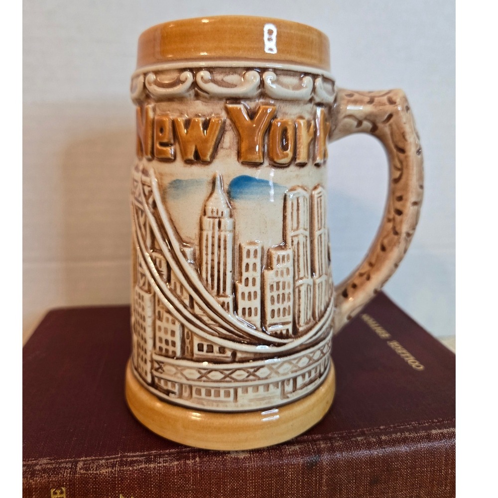 Vintage Ceramic‎ NY Statue of Liberty 3D Stein/Mug with Handle German Style